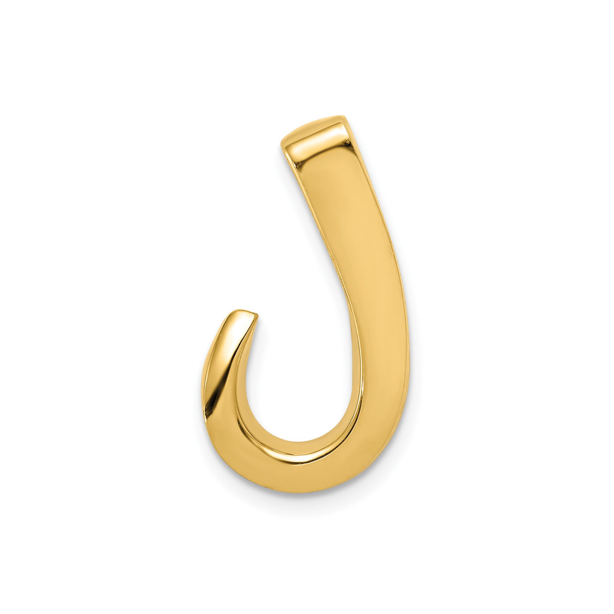 14k Yellow Gold Fish Hook Pendant, Hawaiian Surf Symbol, Unisex Ocean Talisman