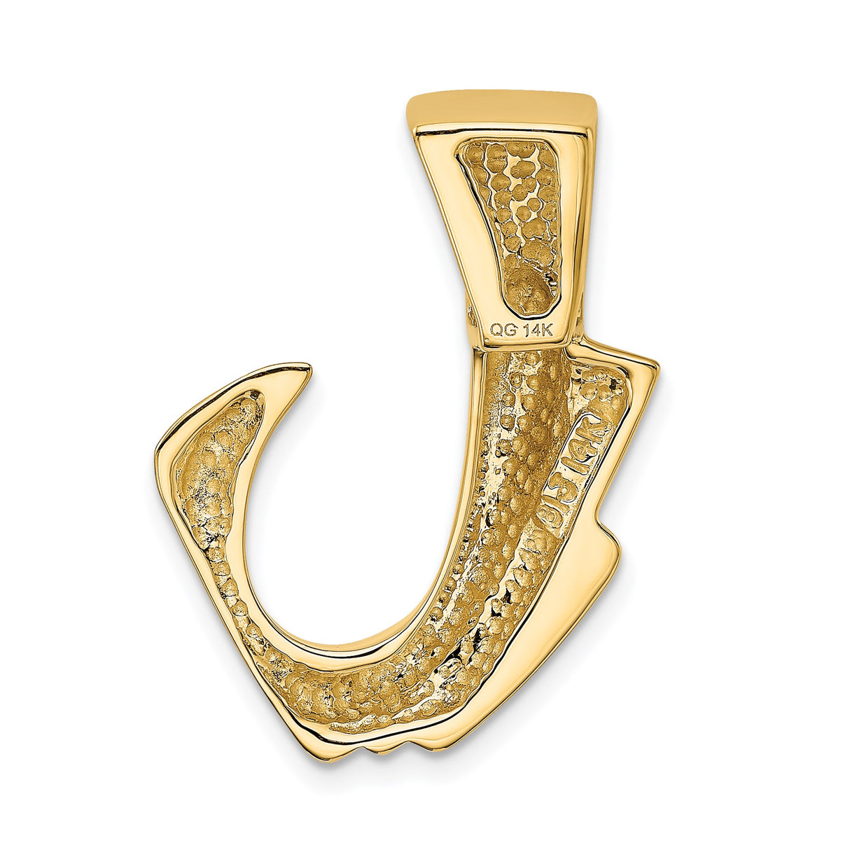 14k Yellow Gold Pendant with Abstract Flowing Sculptural Design, Minimalist Modern Style