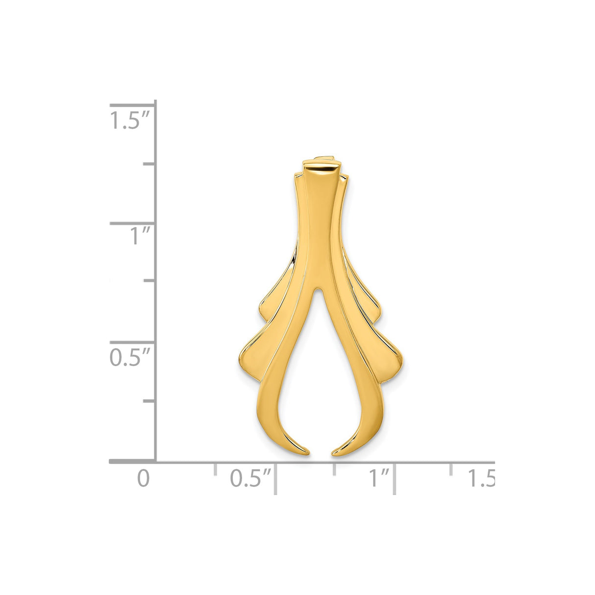 14k Yellow Gold Pendant with Abstract Fleur-de-Lis Inspired Design