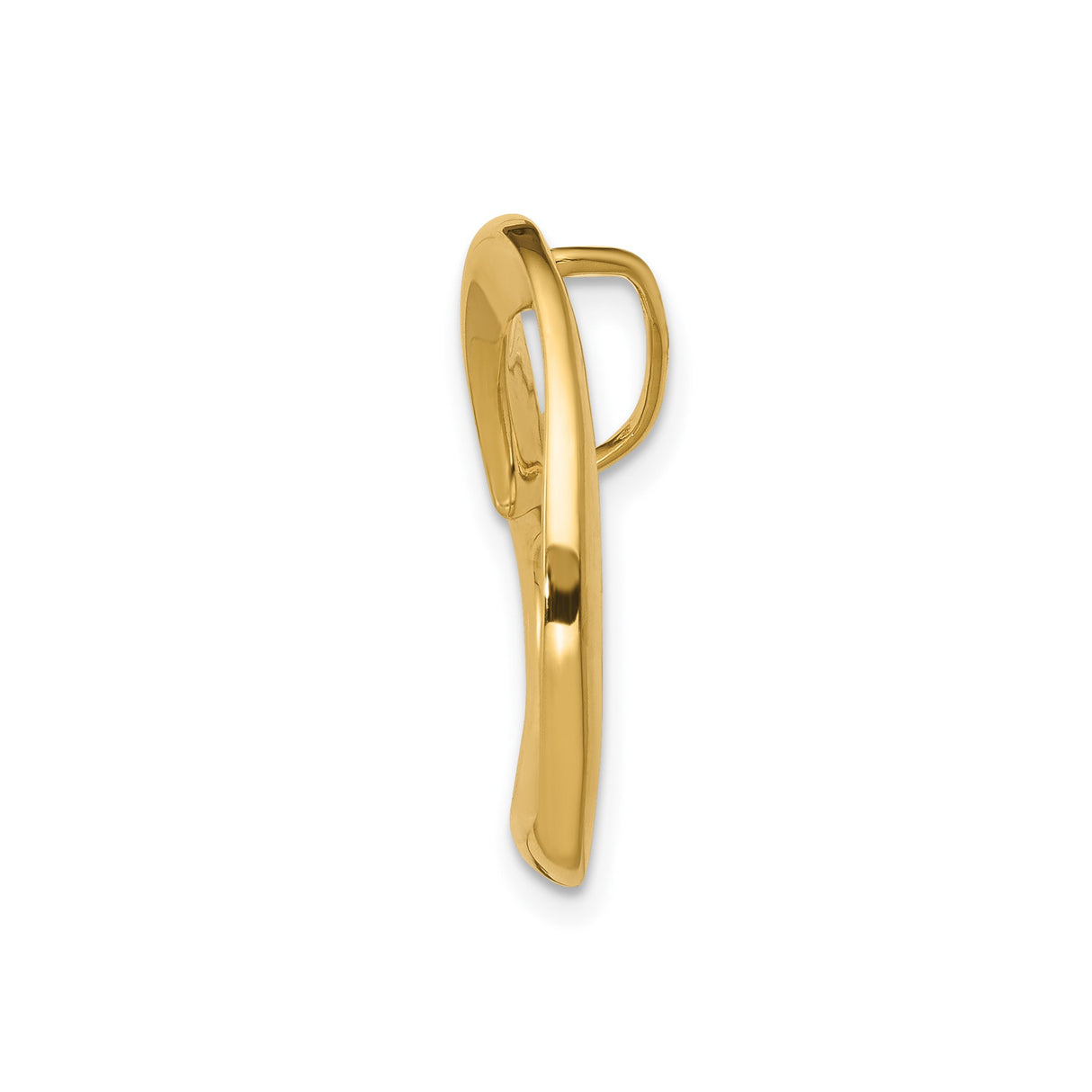 14k Yellow Gold Open Heart Pendant, Smooth Modern Design, Lightweight Minimalist Charm for Women