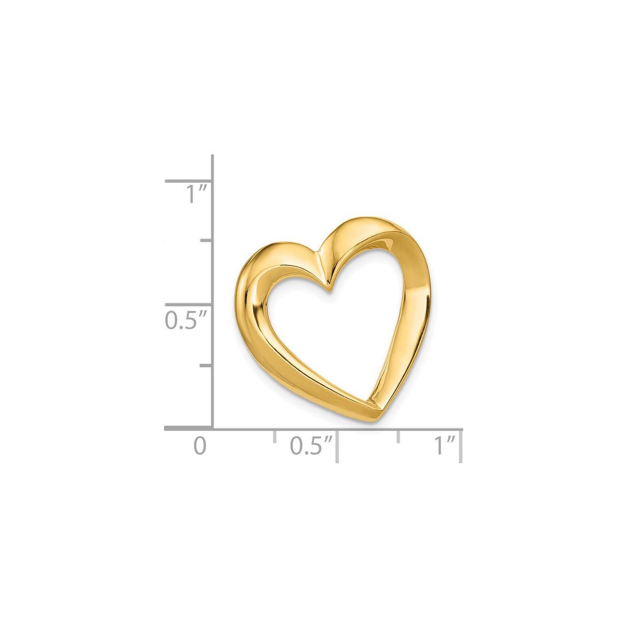 14k Yellow Gold Open Heart Pendant, Smooth Modern Design, Lightweight Minimalist Charm for Women