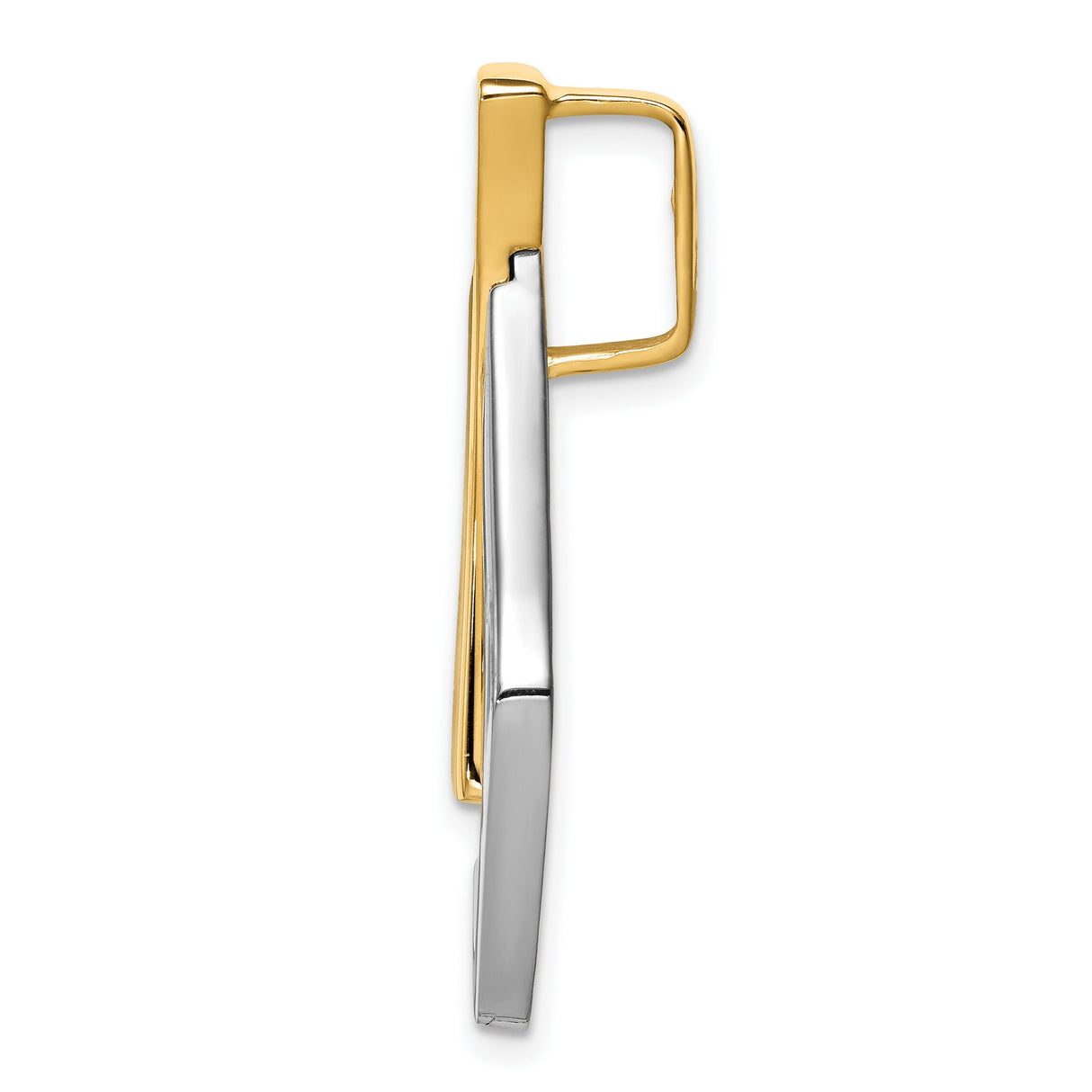 14k Two-Tone Gold Abstract Flame Pendant, Modern Religious Charm, Omega Slide Compatible