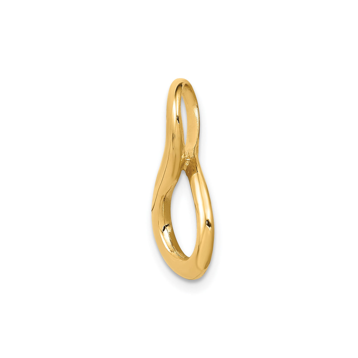 14k Yellow Gold Infinity Pendant with Sleek High Polish Design, Modern Minimalist Style
