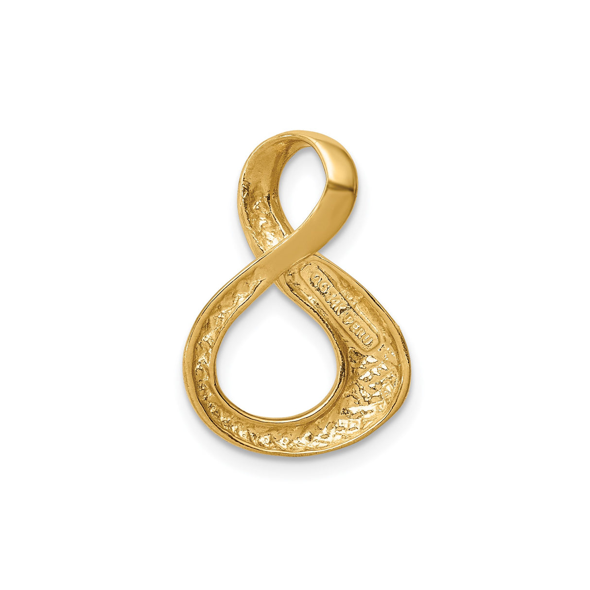 14k Yellow Gold Infinity Pendant with Sleek High Polish Design, Modern Minimalist Style