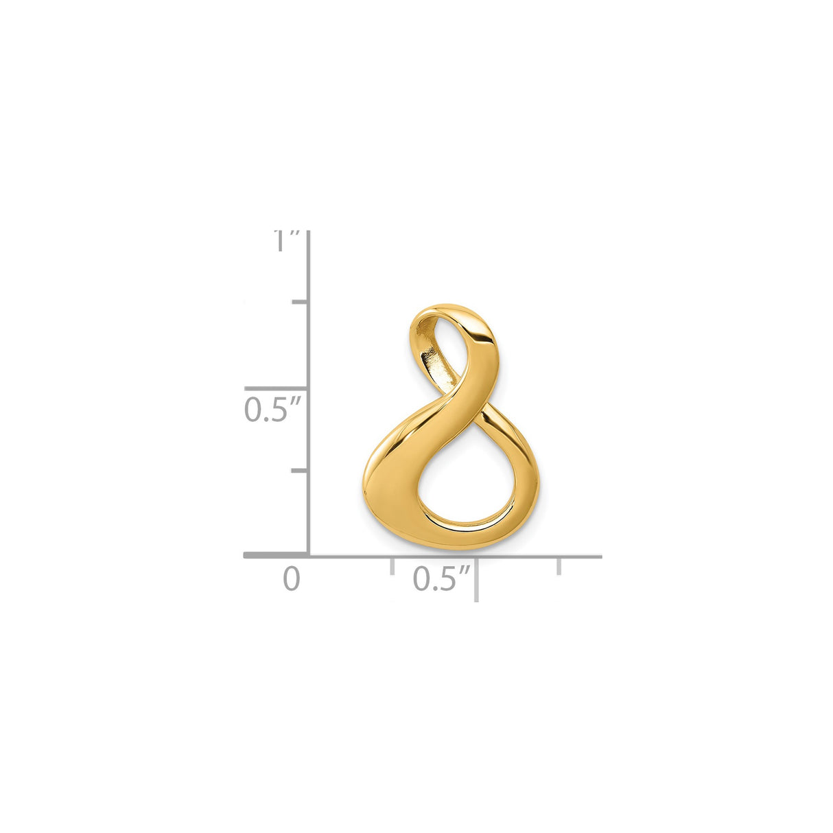 14k Yellow Gold Infinity Pendant with Sleek High Polish Design, Modern Minimalist Style