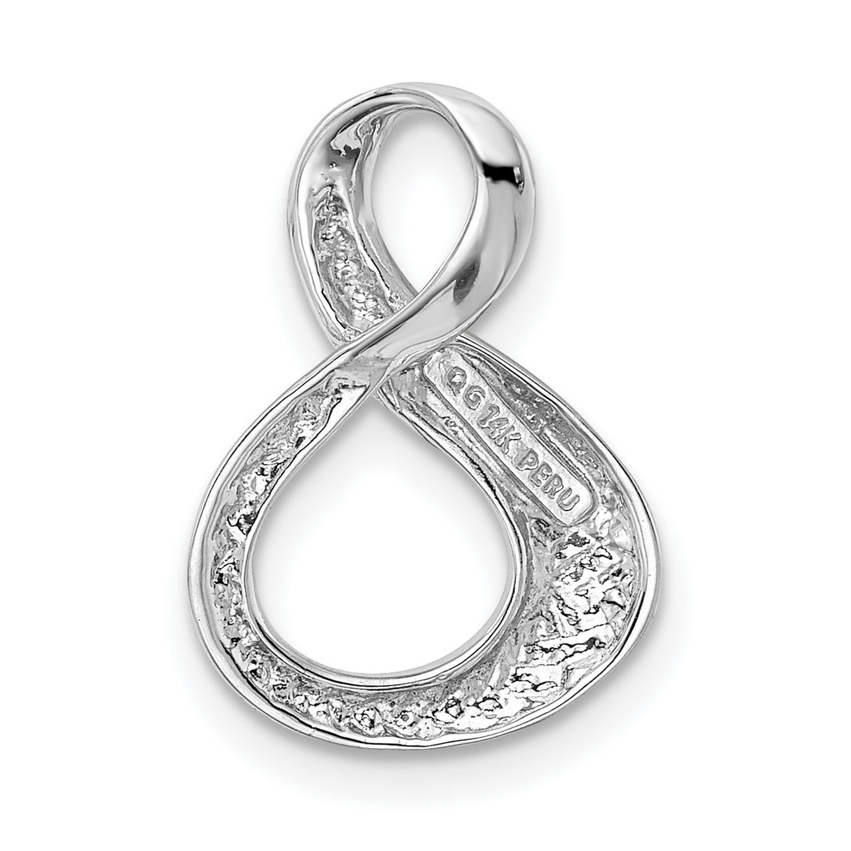 14k White Gold Infinity Pendant, Minimalist Eternity Symbol Charm for Women