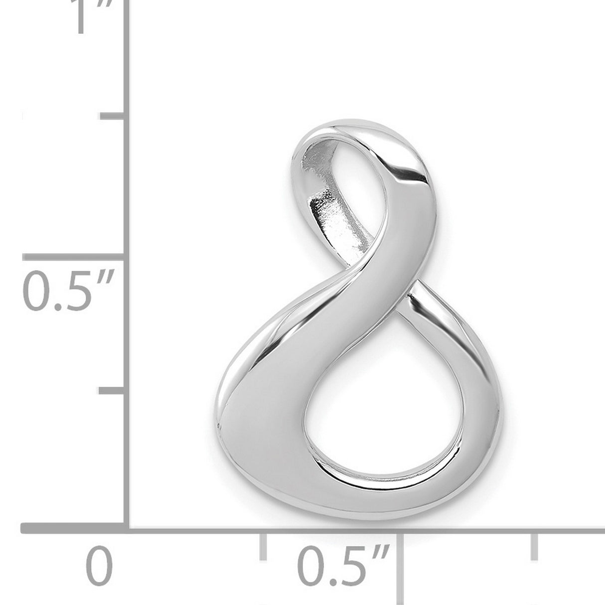 14k White Gold Infinity Pendant, Minimalist Eternity Symbol Charm for Women
