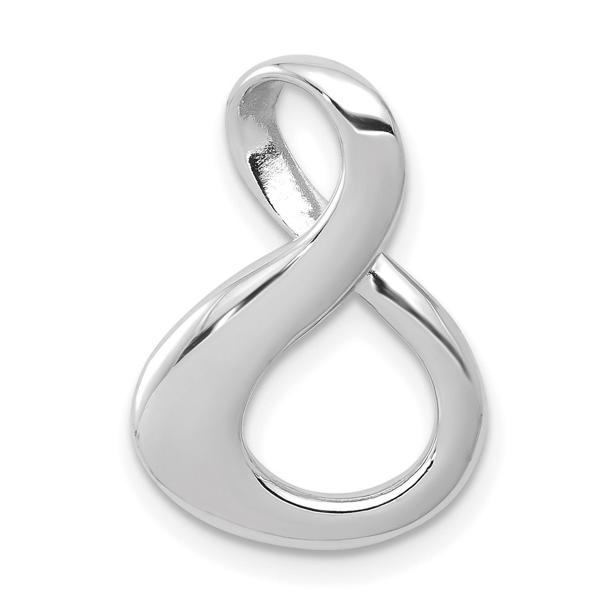 14k White Gold Infinity Pendant, Minimalist Eternity Symbol Charm for Women