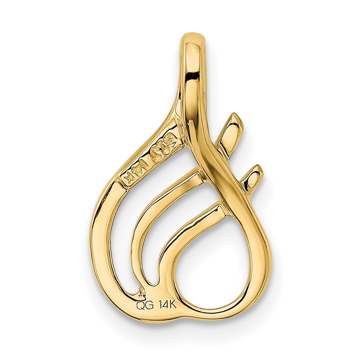 Fits up to 2mm Regular 4mm Fancy Reversible Omega Slide Charm Pendant in Real 14k Yellow Gold
