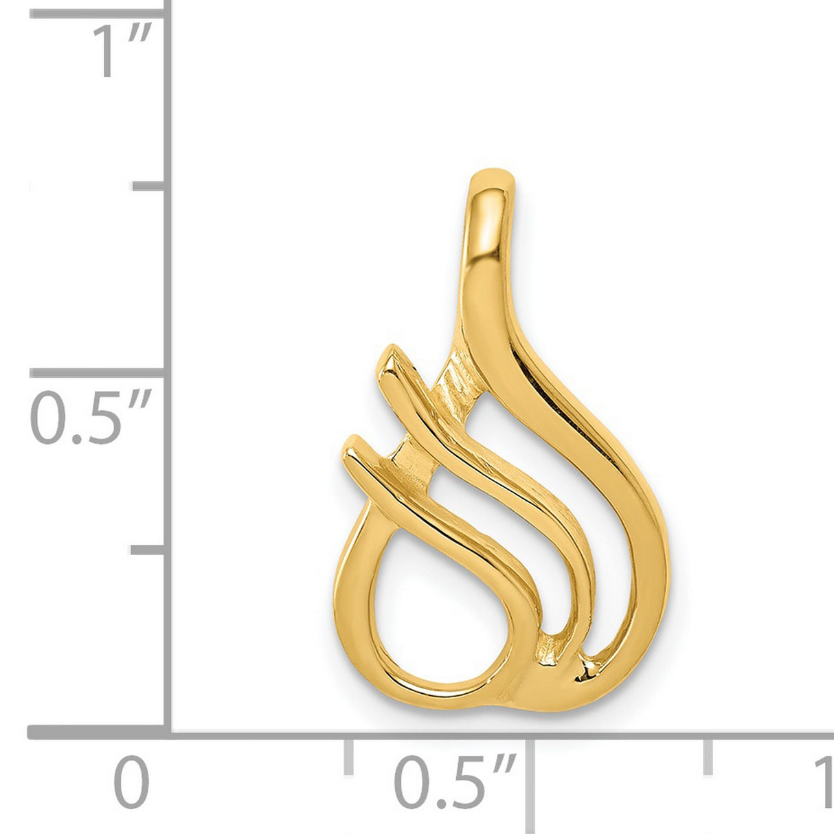 Fits up to 2mm Regular 4mm Fancy Reversible Omega Slide Charm Pendant in Real 14k Yellow Gold