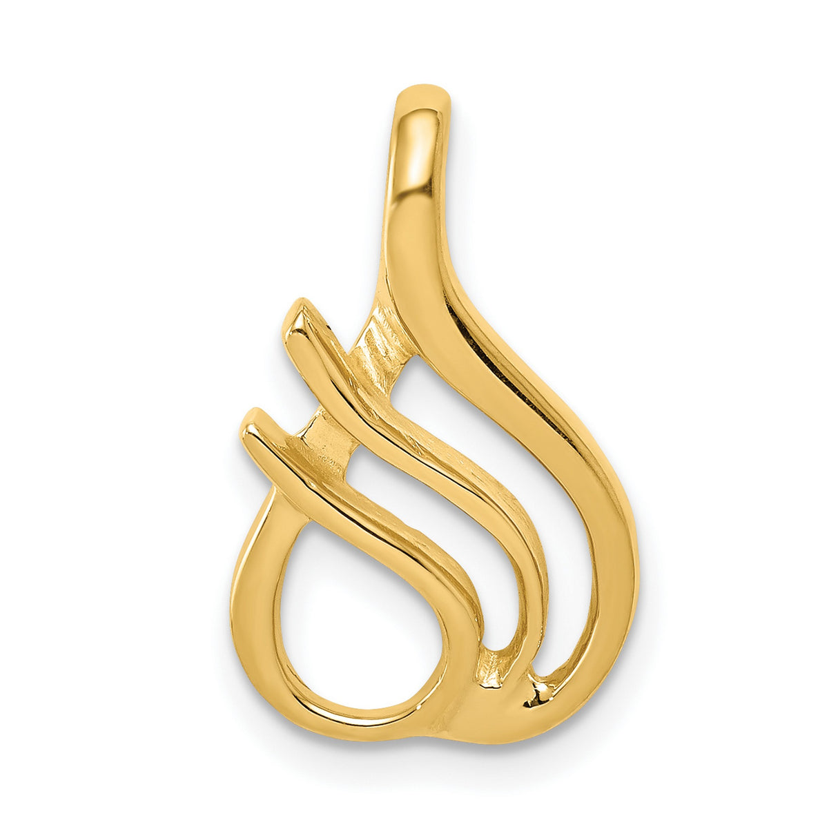Fits up to 2mm Regular 4mm Fancy Reversible Omega Slide Charm Pendant in Real 14k Yellow Gold