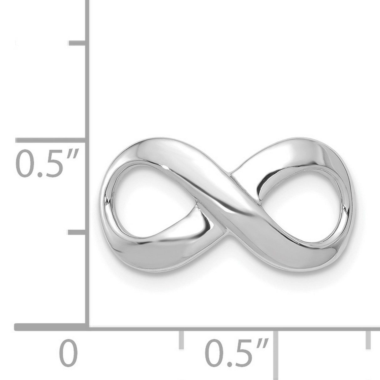 14k White Gold Infinity Pendant, Polished Minimalist Charm Symbolizing Eternal Love