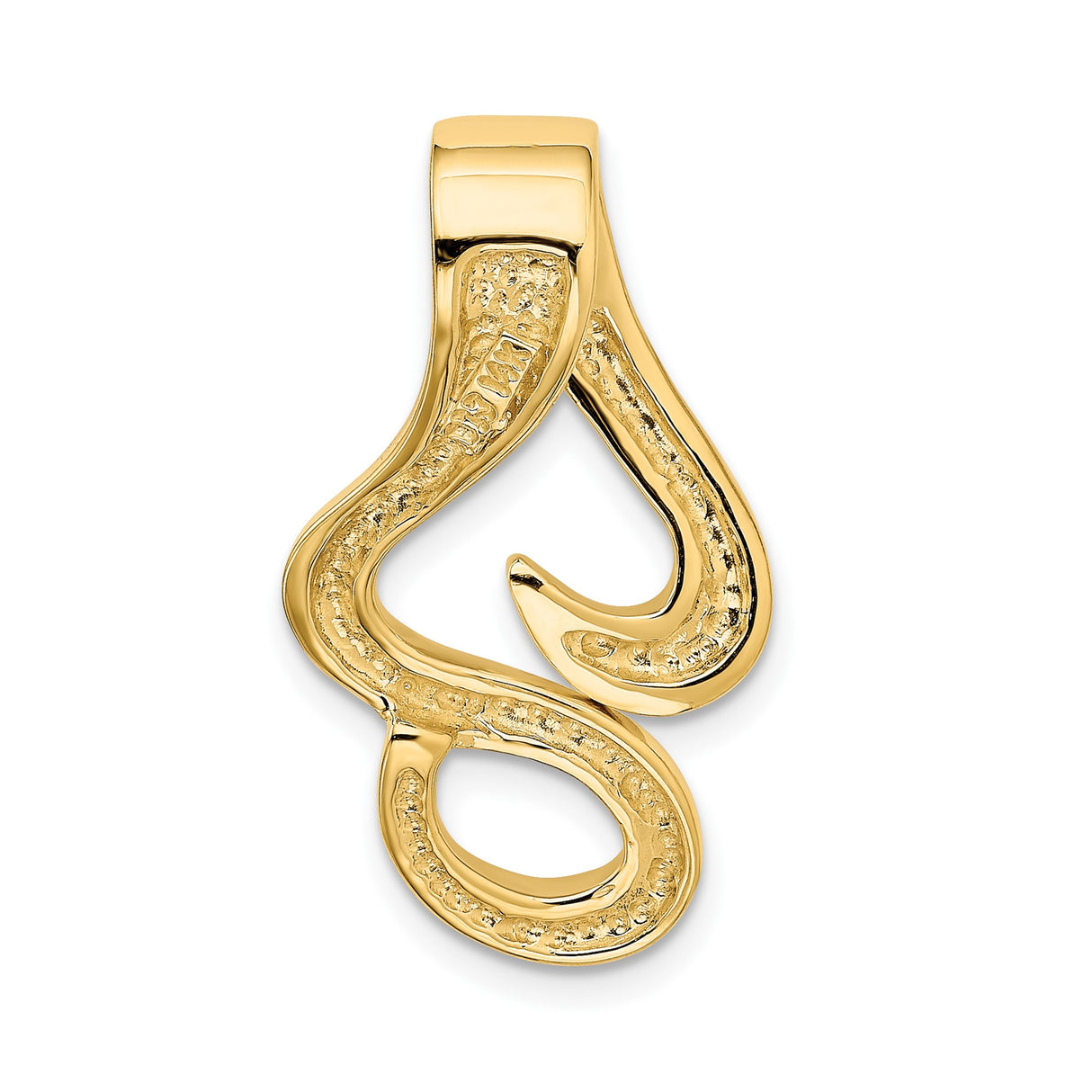 14k Yellow Gold Pendant, Abstract Fish Hook Infinity Design, Nautical Polynesian Style