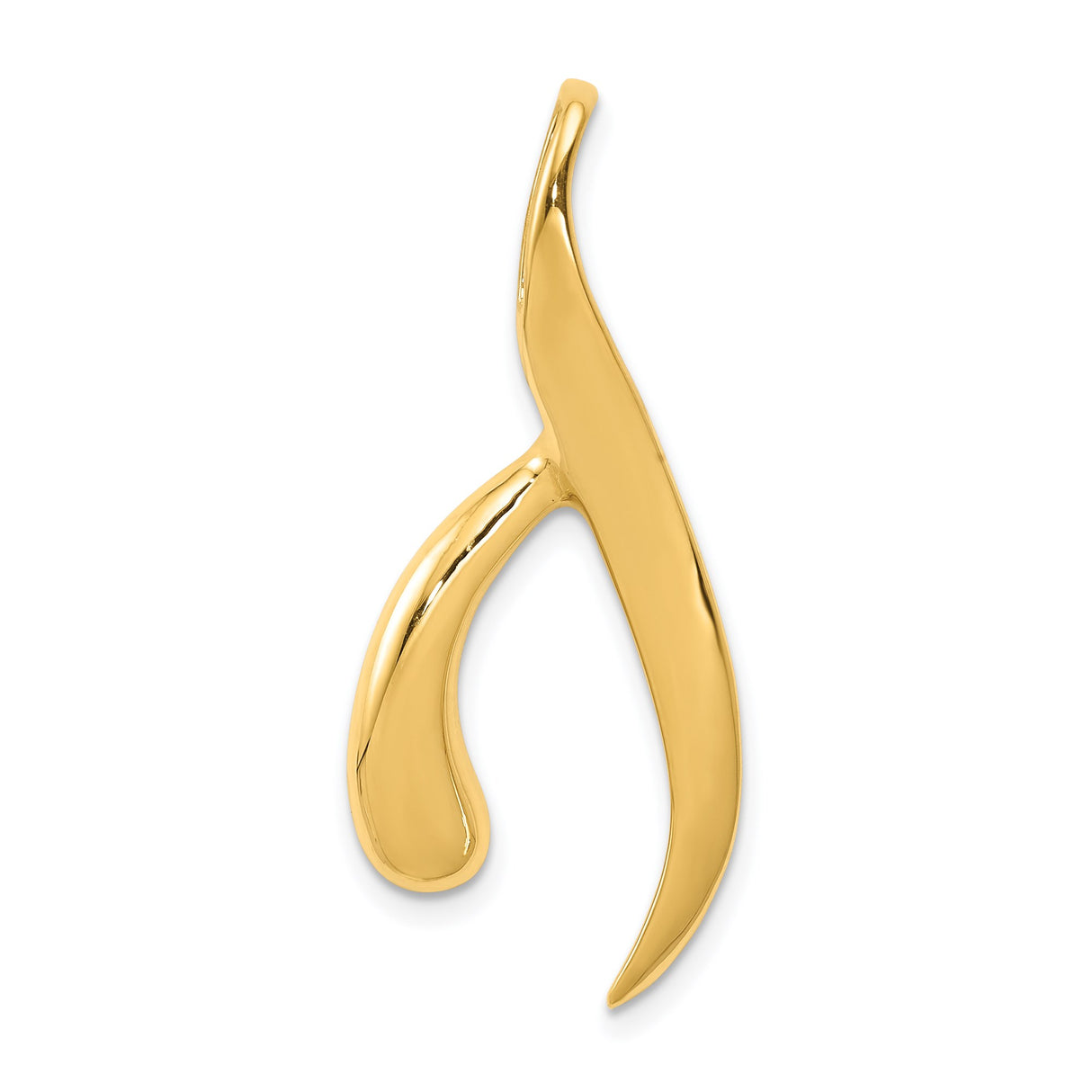 14k Yellow Gold Shin Pendant, Hebrew Letter Jewish Charm for Men and Women
