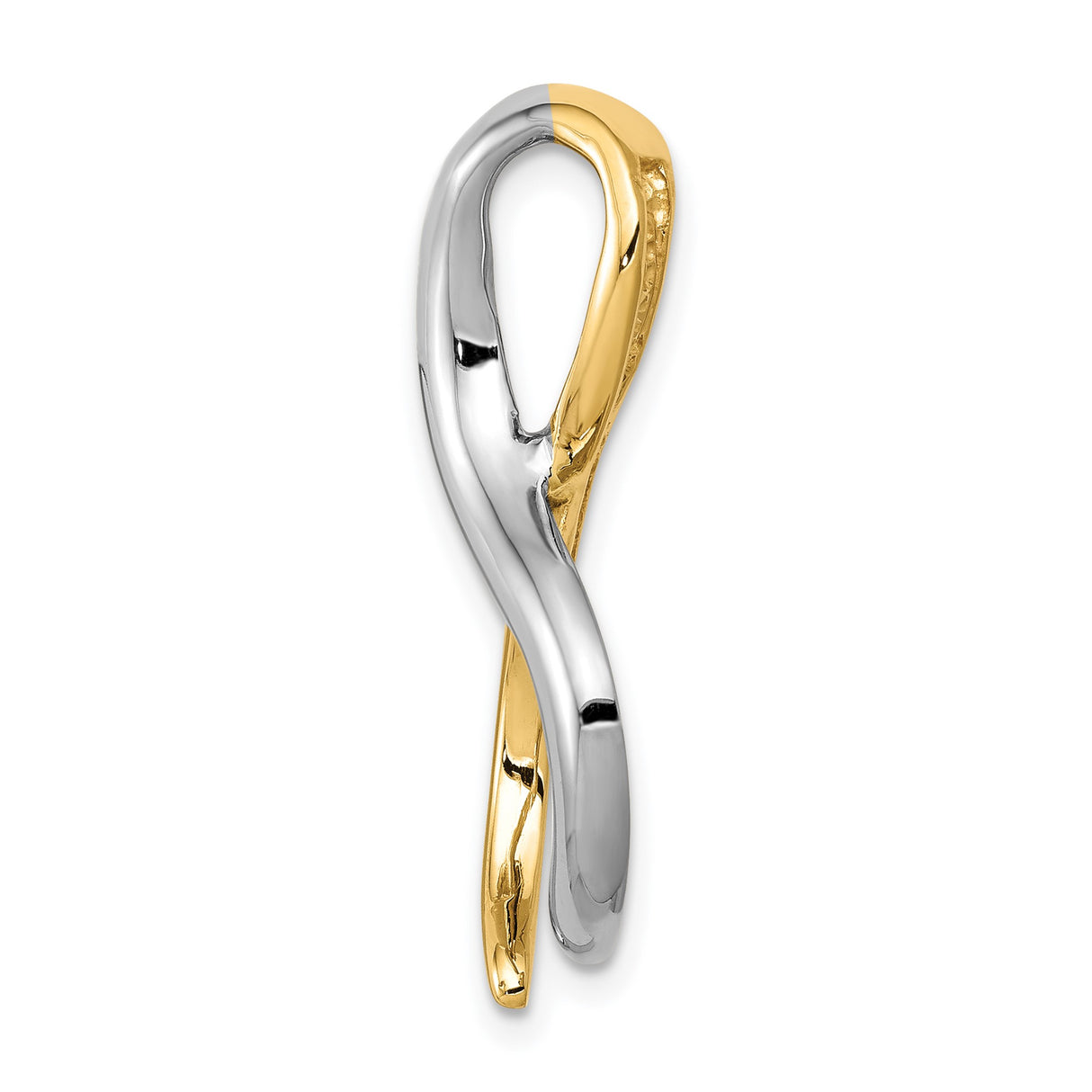 14k Two-Tone Gold Pendant with Abstract Infinity Symbol, Twisted Design