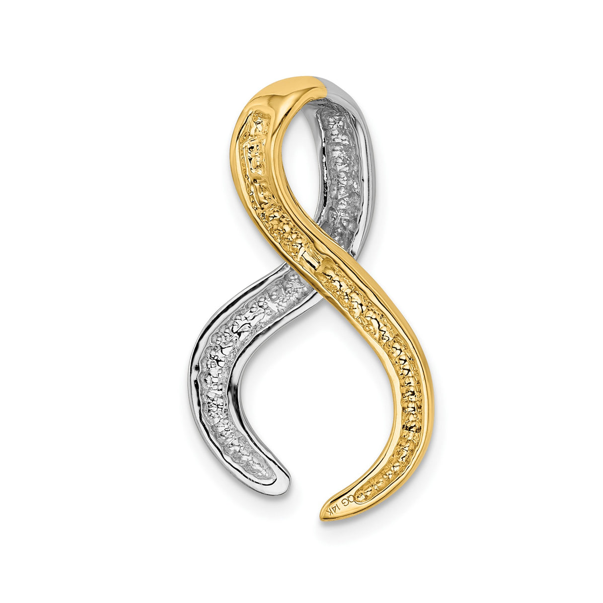 14k Two-Tone Gold Pendant with Abstract Infinity Symbol, Twisted Design