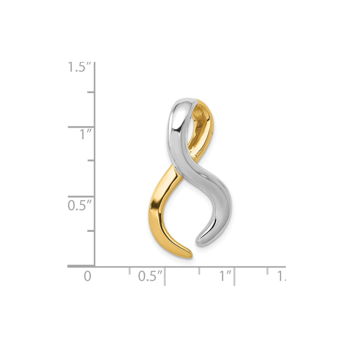 14k Two-Tone Gold Pendant with Abstract Infinity Symbol, Twisted Design