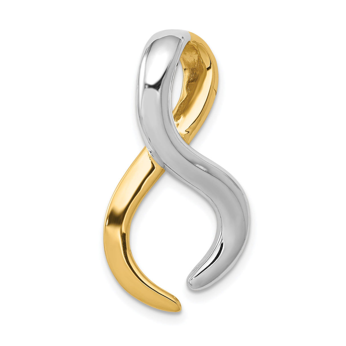14k Two-Tone Gold Pendant with Abstract Infinity Symbol, Twisted Design