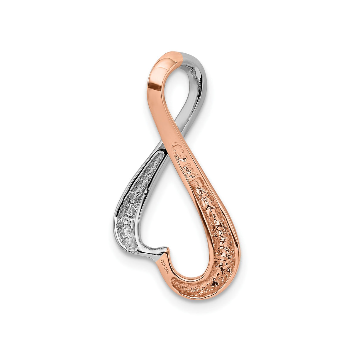 14k Two-Tone Gold Pendant with Infinity Heart Design in Rose and White Gold