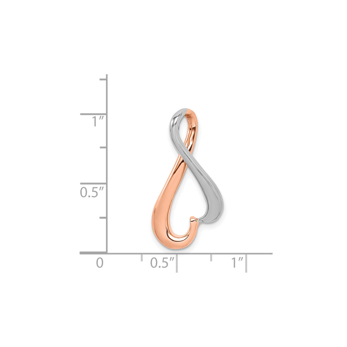 14k Two-Tone Gold Pendant with Infinity Heart Design in Rose and White Gold