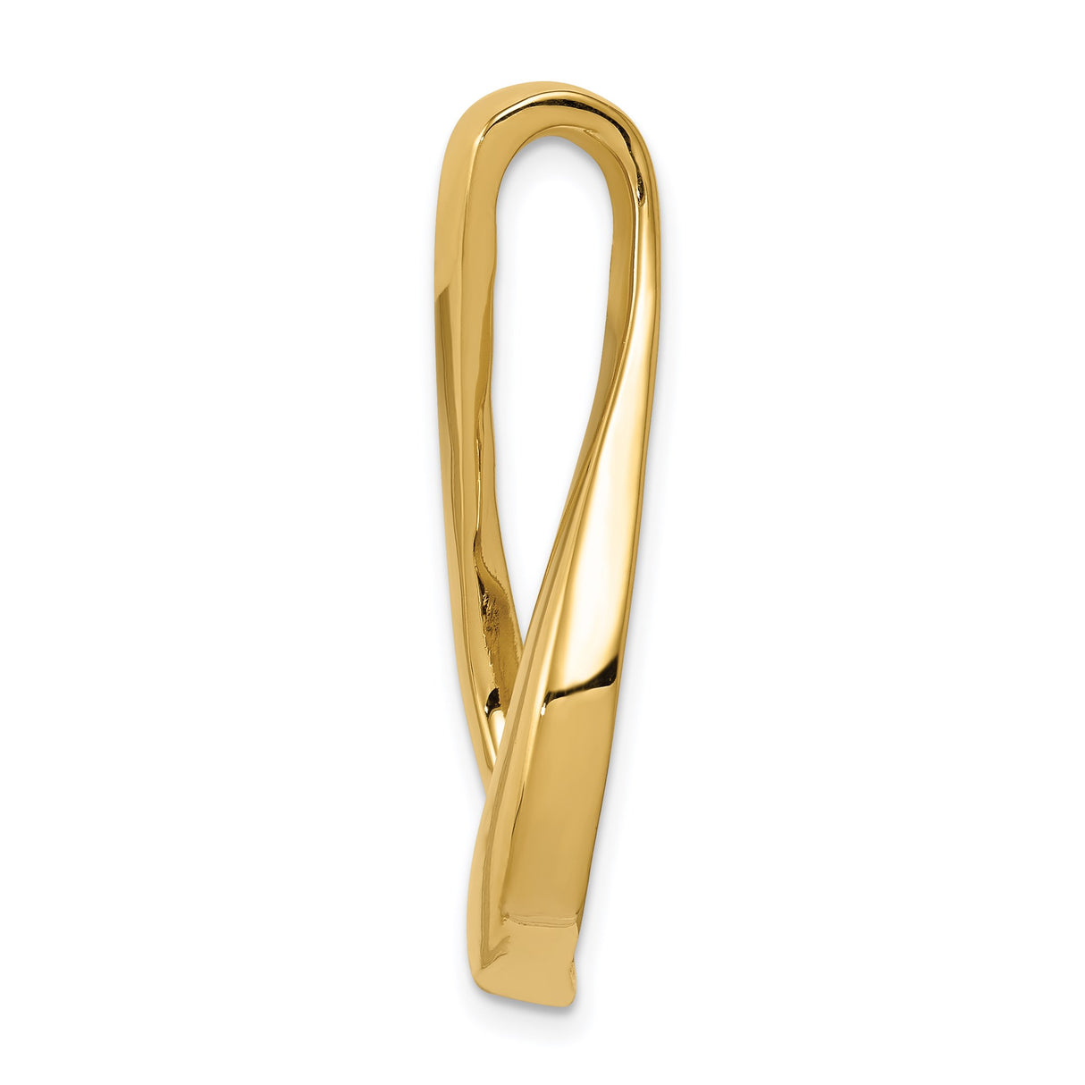 14k Yellow Gold Teardrop Pendant, Sleek Minimalist Fluid Design for Women