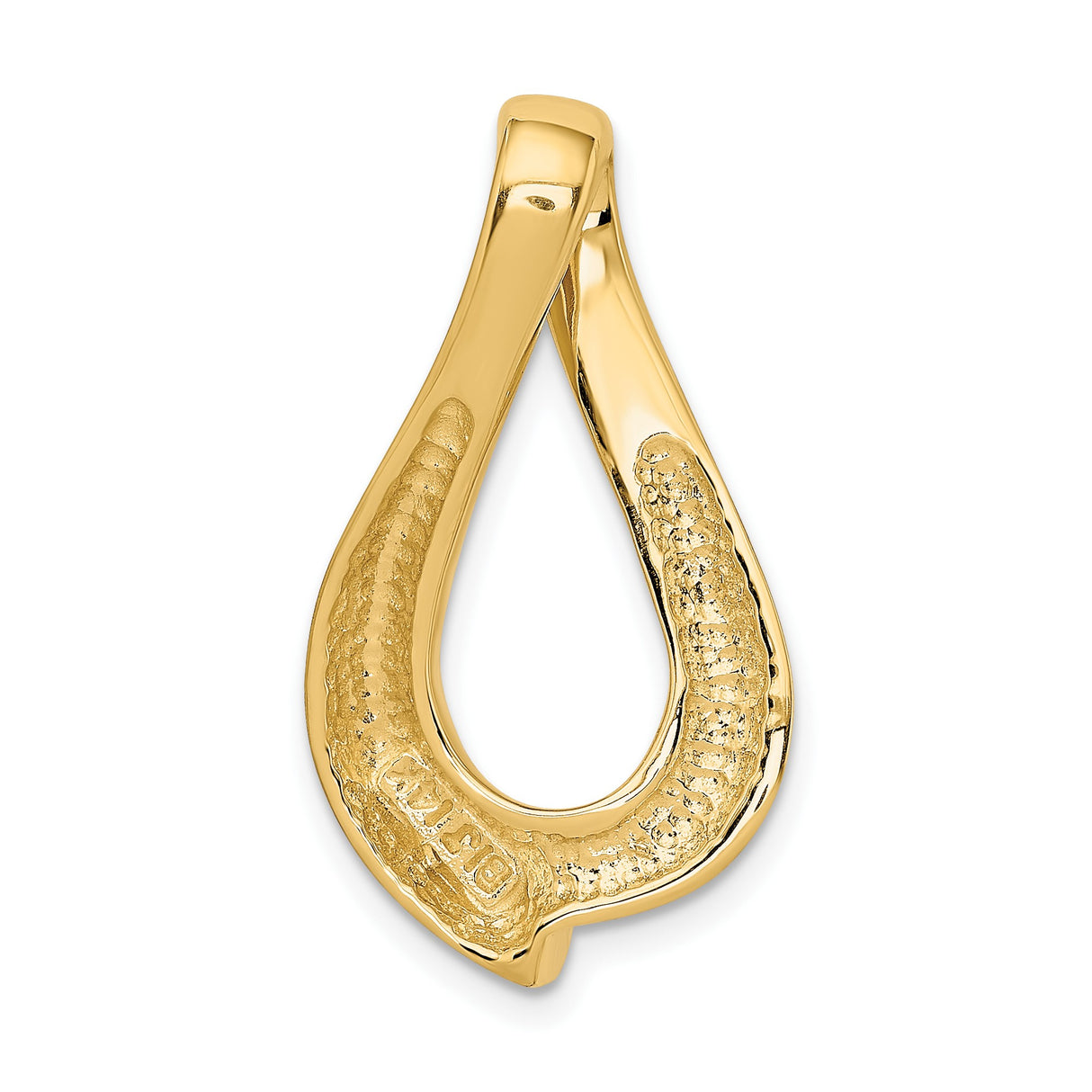 14k Yellow Gold Teardrop Pendant, Sleek Minimalist Fluid Design for Women