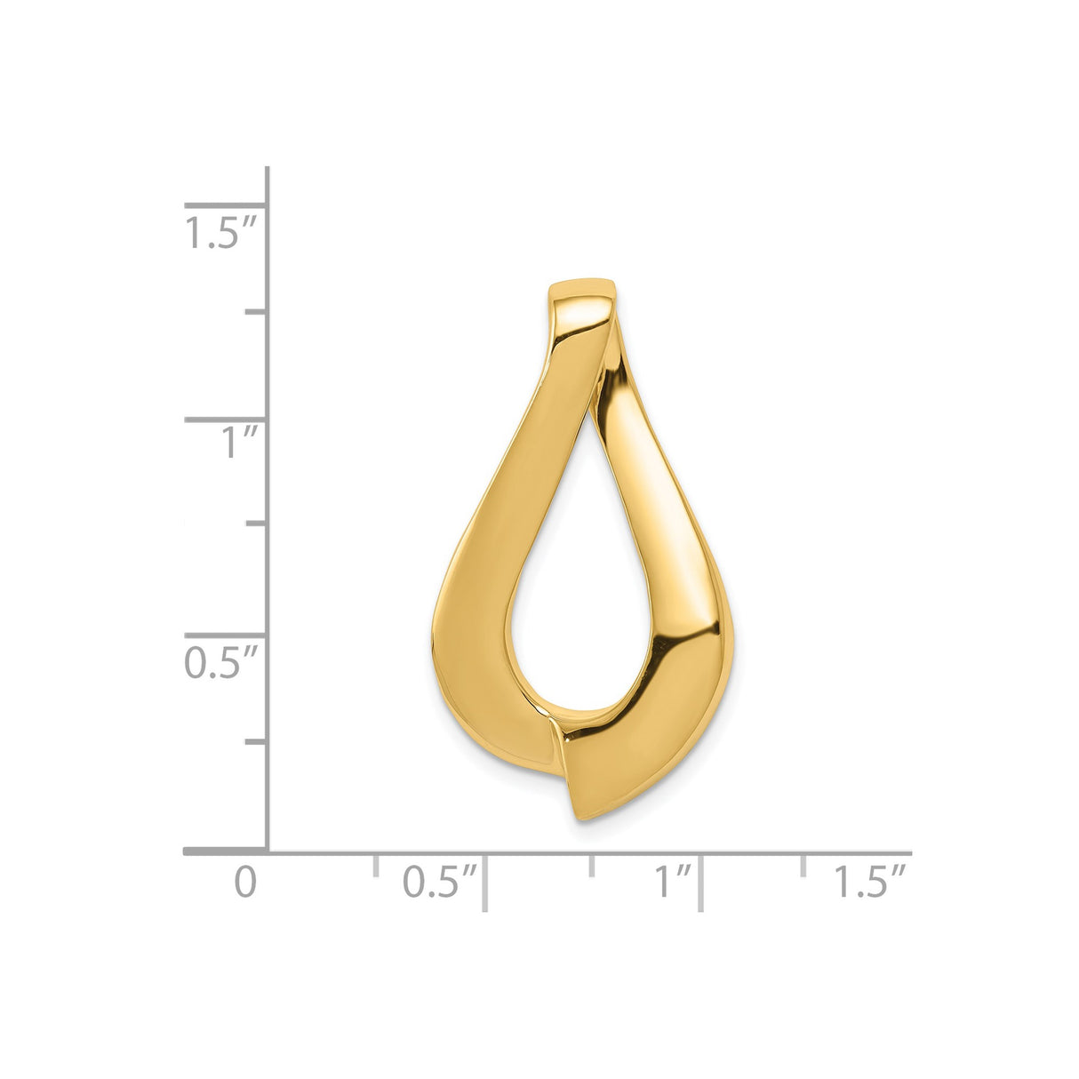 14k Yellow Gold Teardrop Pendant, Sleek Minimalist Fluid Design for Women