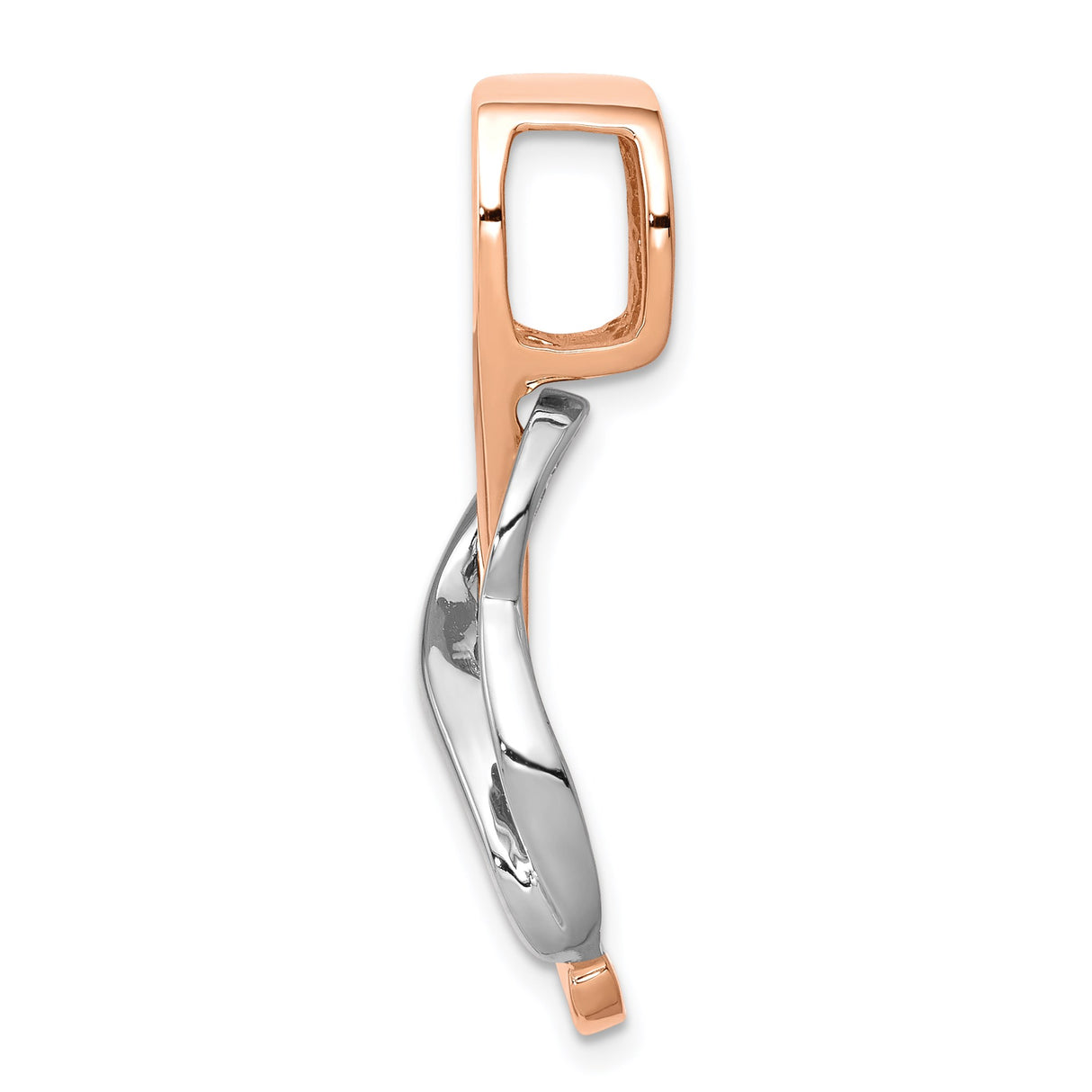 14k Two-Tone Gold Infinity Twist Pendant, Abstract Symbol of Eternal Love