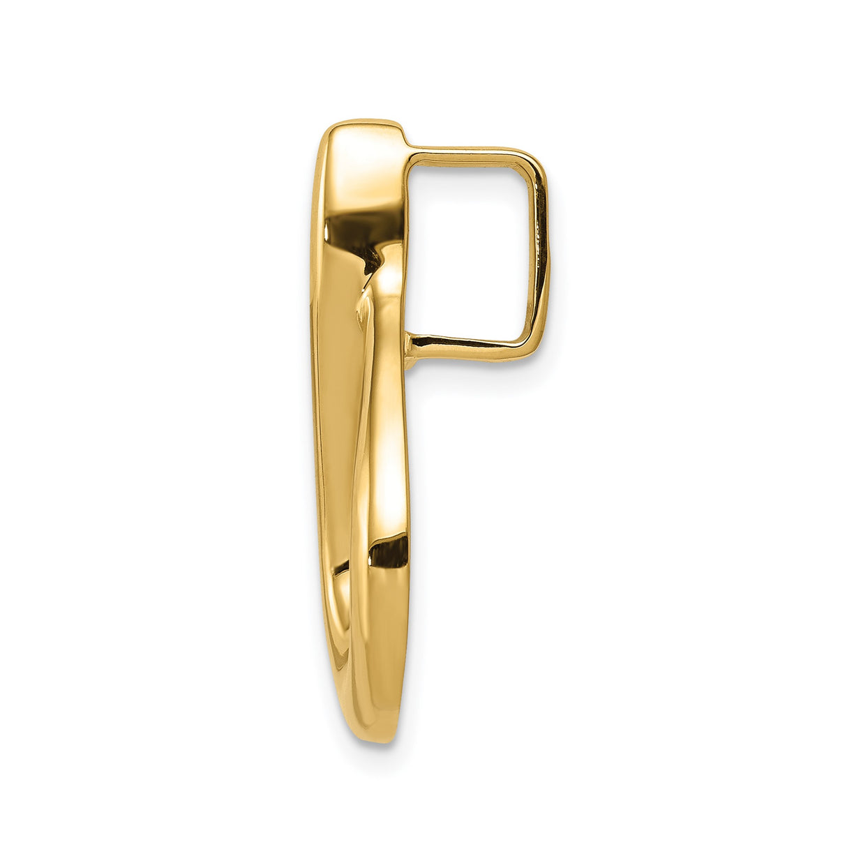 14k Yellow Gold Teardrop Pendant, Sleek Modern Omega Slide Minimalist Design for Women