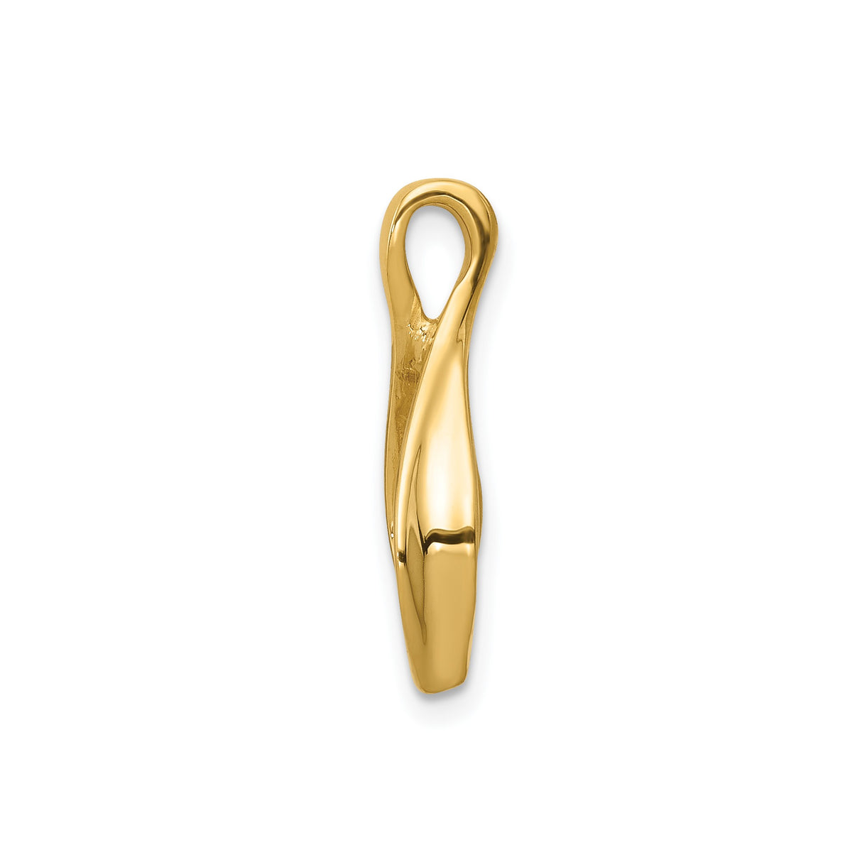 14k Yellow Gold Open Teardrop Pendant with Modern Twisted Design