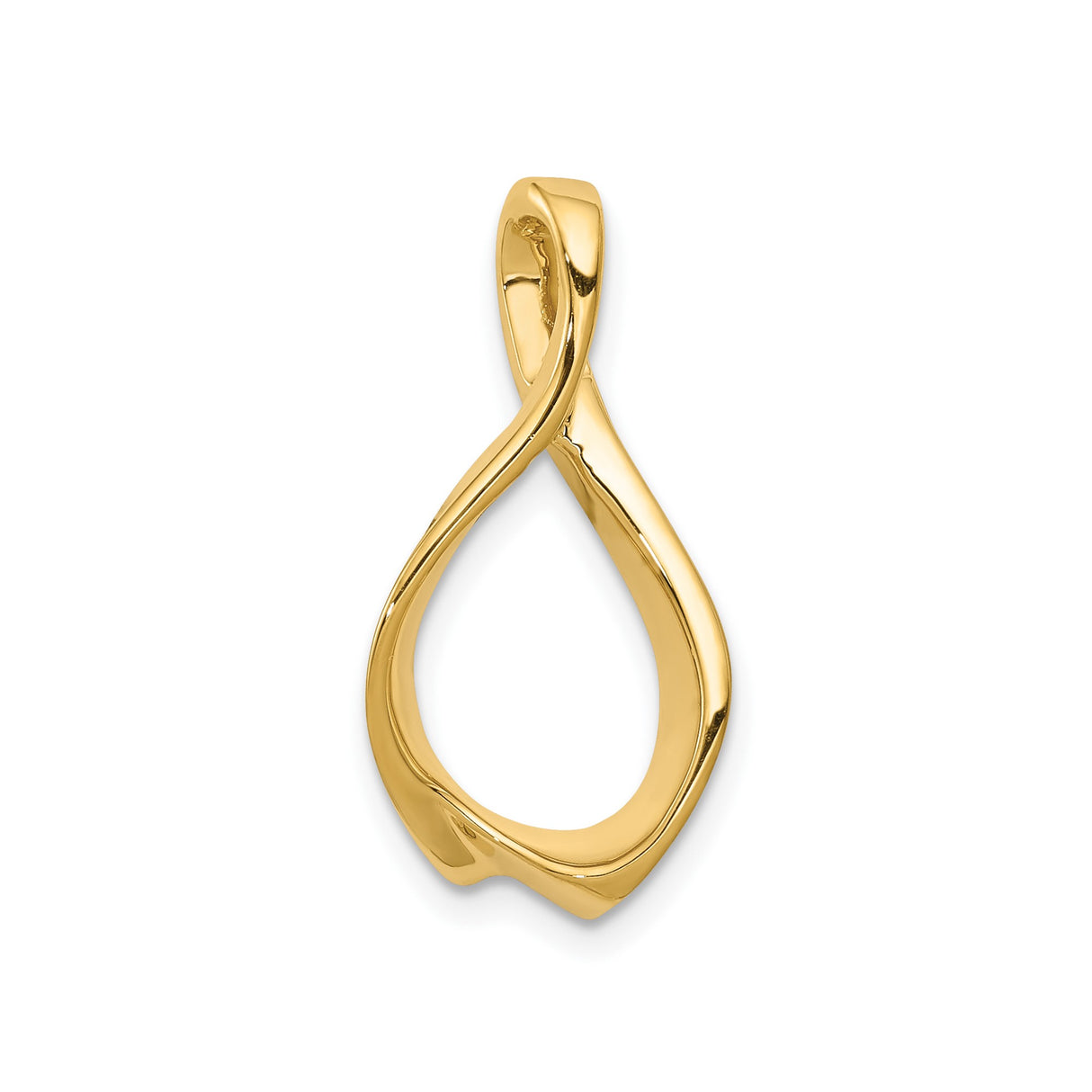 14k Yellow Gold Ichthys Fish Pendant with Polished Minimalist Christian Design for Women