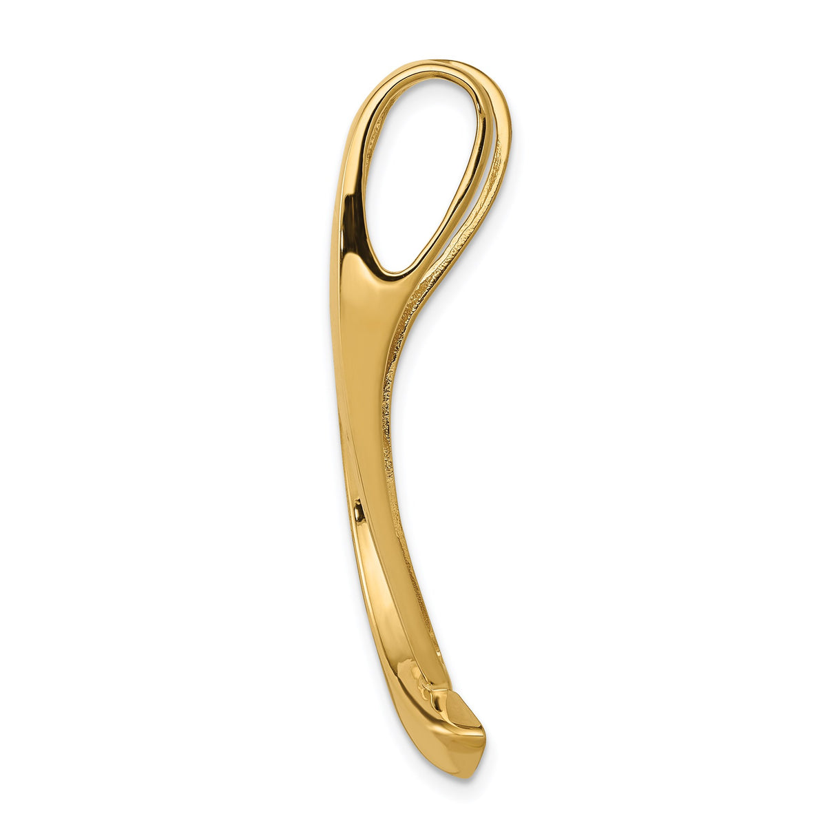 14k Yellow Gold Ichthys Fish Pendant, Polished Christian Symbol for Women