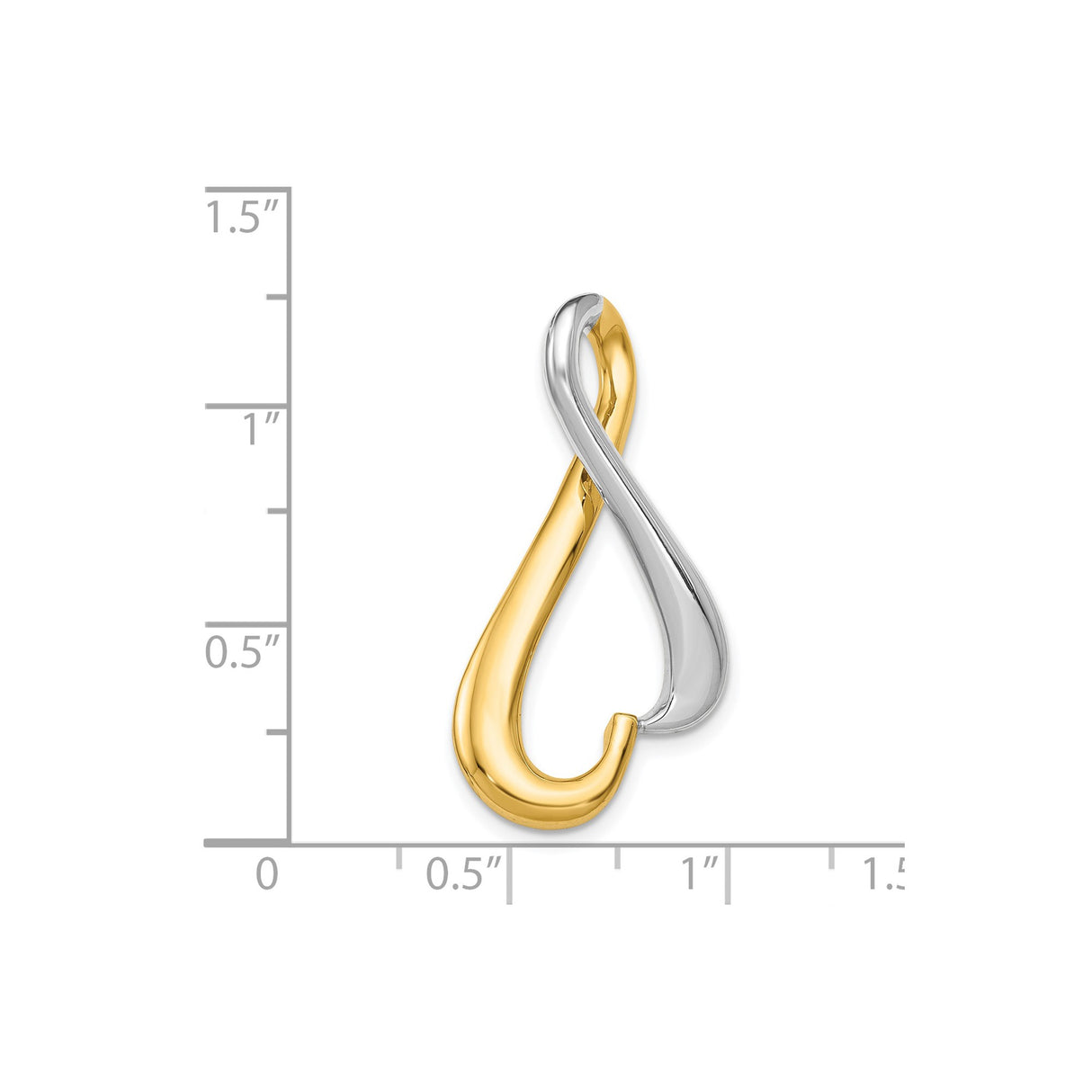 14k Two-Tone Gold Heart Pendant with Infinity Design, Symbol of Eternal Love for Women