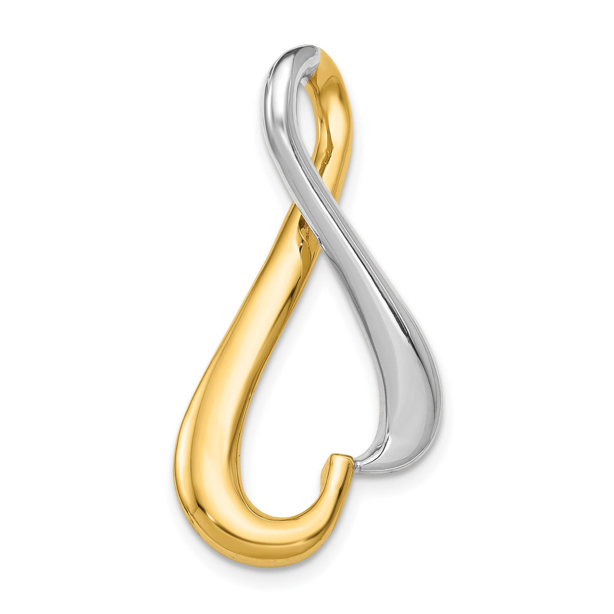 14k Two-Tone Gold Heart Pendant with Infinity Design, Symbol of Eternal Love for Women