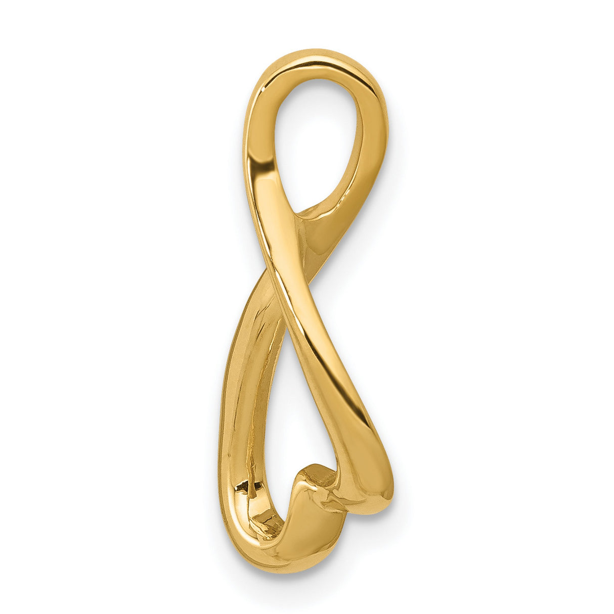 14k Yellow Gold Infinity Heart Pendant with Open Loop Design, Symbol of Eternal Love