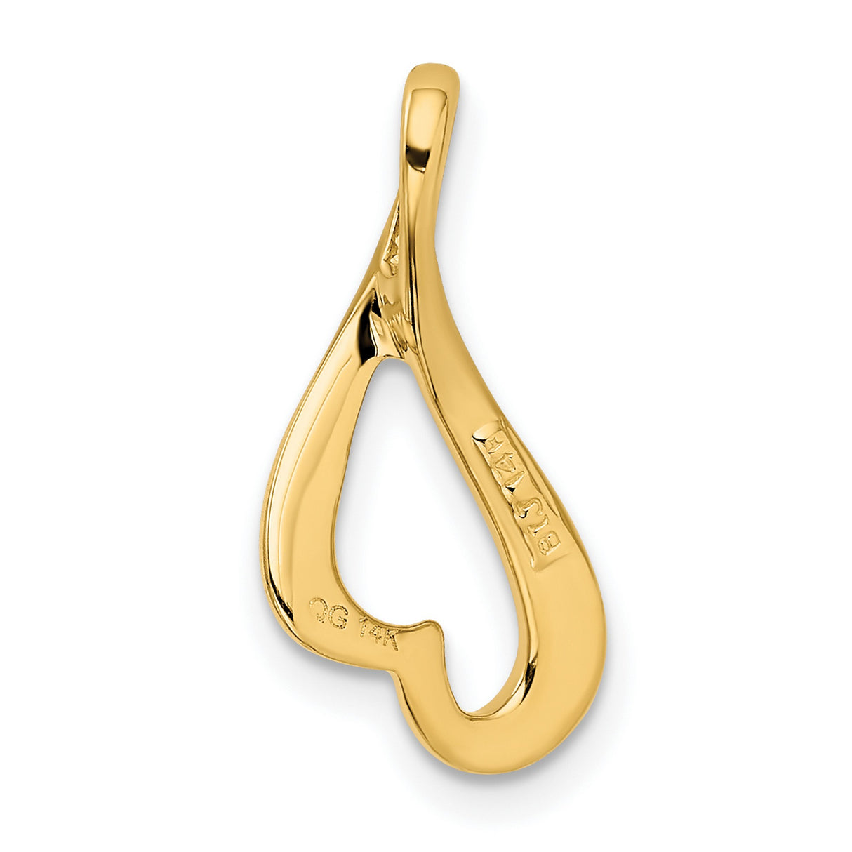 14k Yellow Gold Infinity Heart Pendant with Open Loop Design, Symbol of Eternal Love