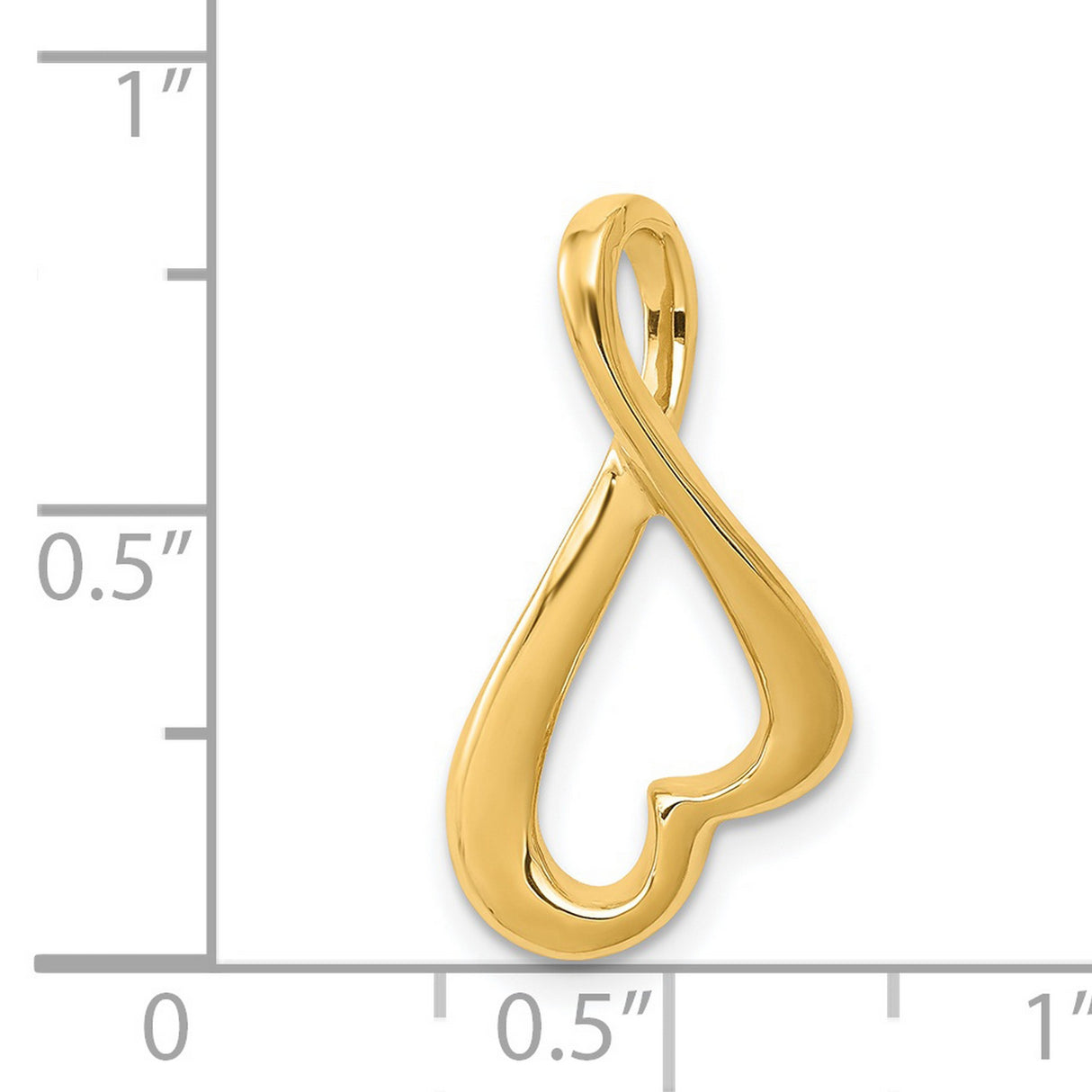 14k Yellow Gold Infinity Heart Pendant with Open Loop Design, Symbol of Eternal Love