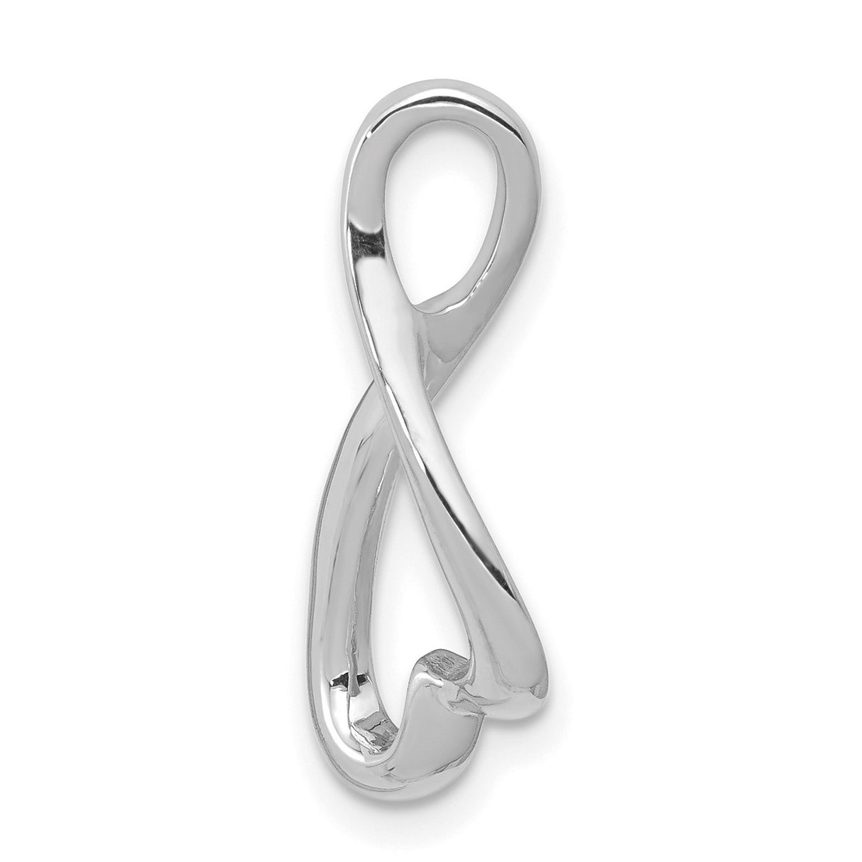 14k White Gold Heart Infinity Pendant, Open Modern Design Symbolizing Eternal Love for Women