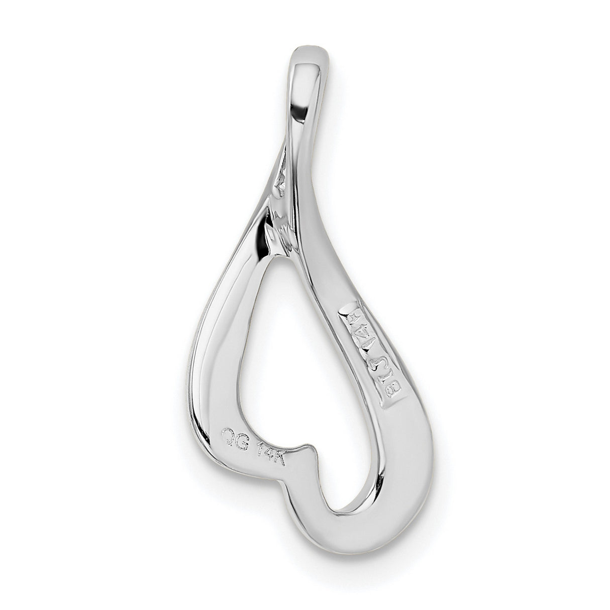 14k White Gold Heart Infinity Pendant, Open Modern Design Symbolizing Eternal Love for Women