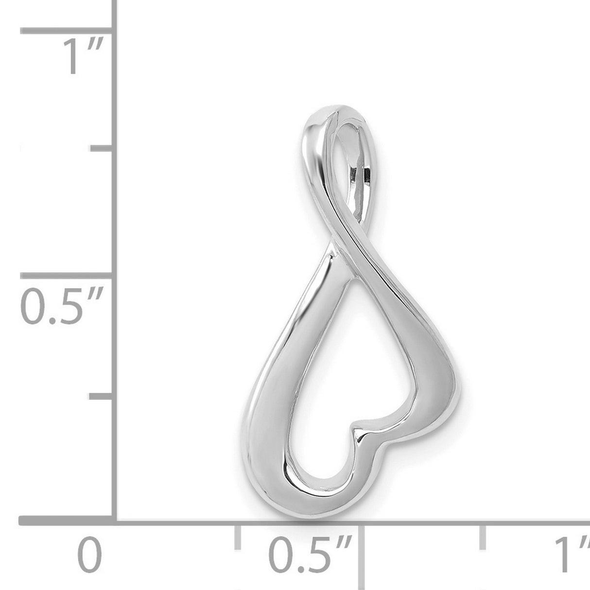 14k White Gold Heart Infinity Pendant, Open Modern Design Symbolizing Eternal Love for Women