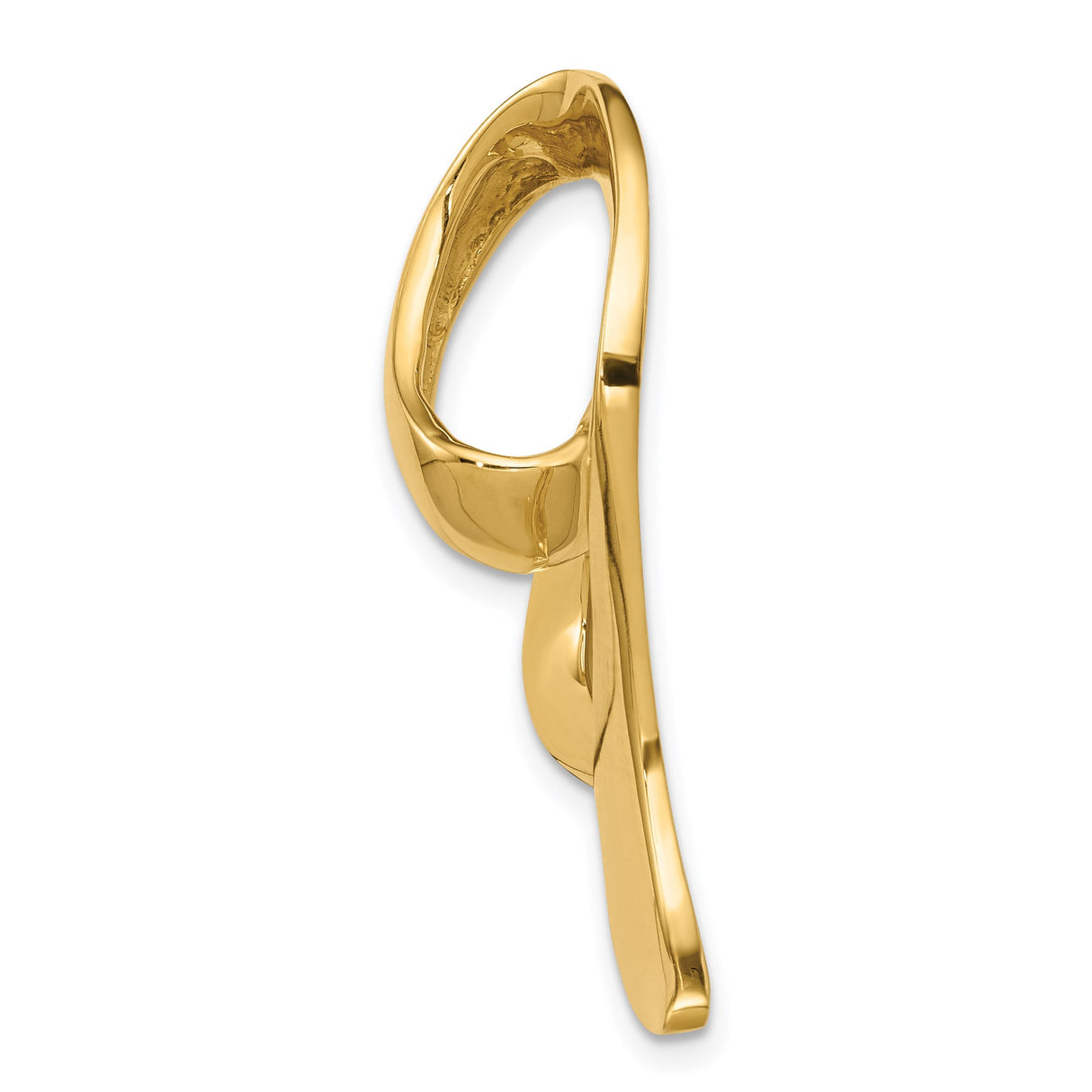 14k Yellow Gold Heart Pendant with Open Loop Design, Abstract Romantic Style for Women