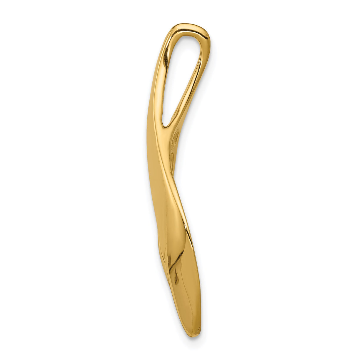 14k Yellow Gold Ichthys Fish Pendant, Abstract Christian Design for Women