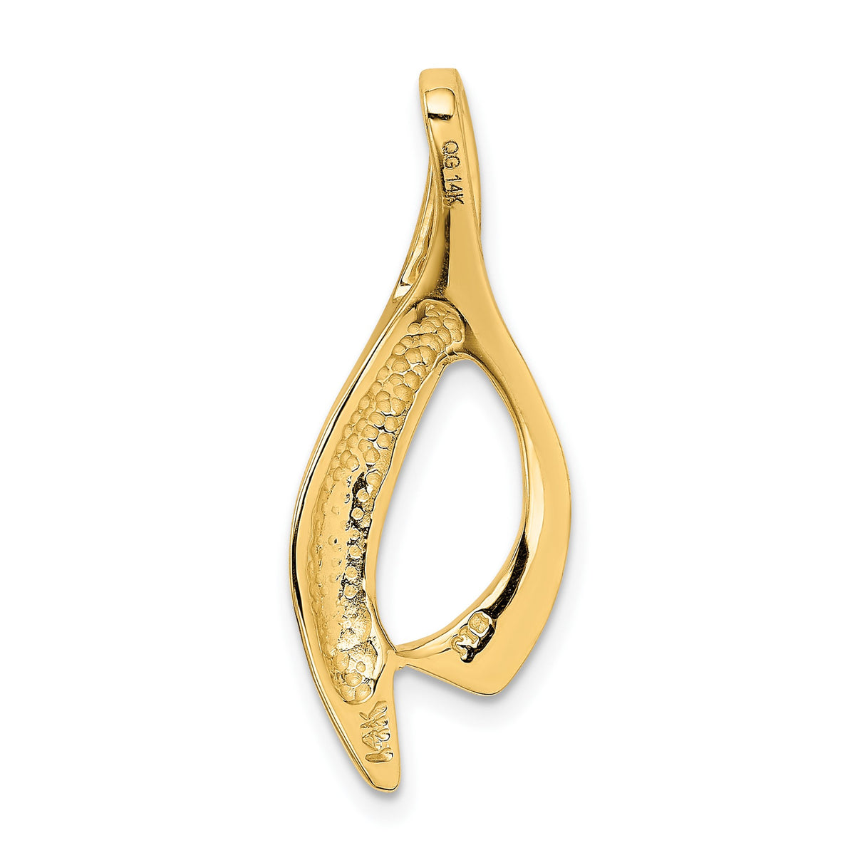 14k Yellow Gold Ichthys Fish Pendant, Abstract Christian Design for Women