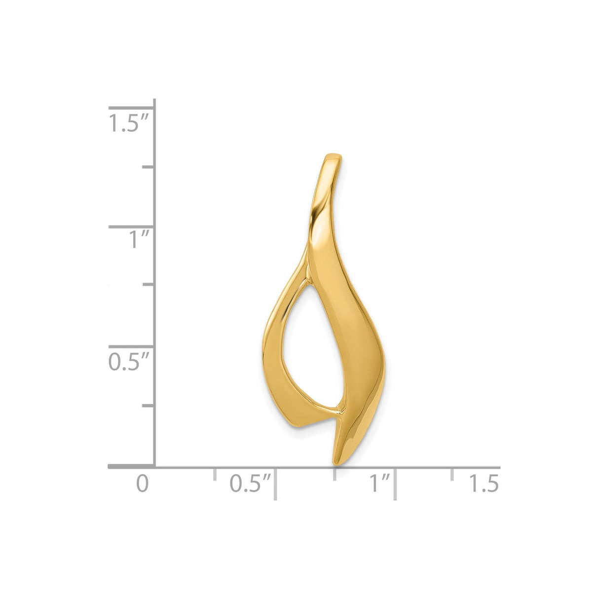 14k Yellow Gold Ichthys Fish Pendant, Abstract Christian Design for Women