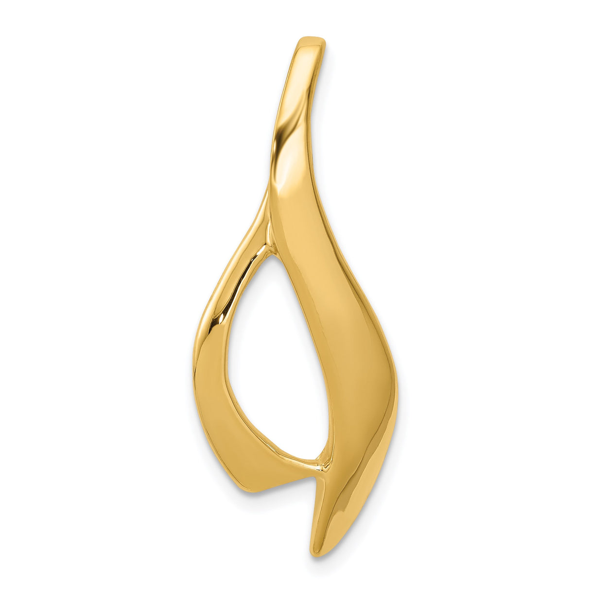 14k Yellow Gold Ichthys Fish Pendant, Abstract Christian Design for Women