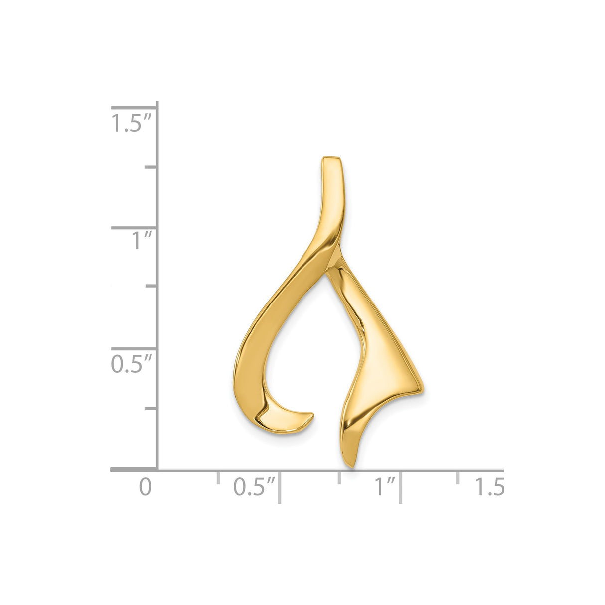 14k Yellow Gold Flame Pendant, Abstract Minimalist Design Symbolizing Passion and Strength