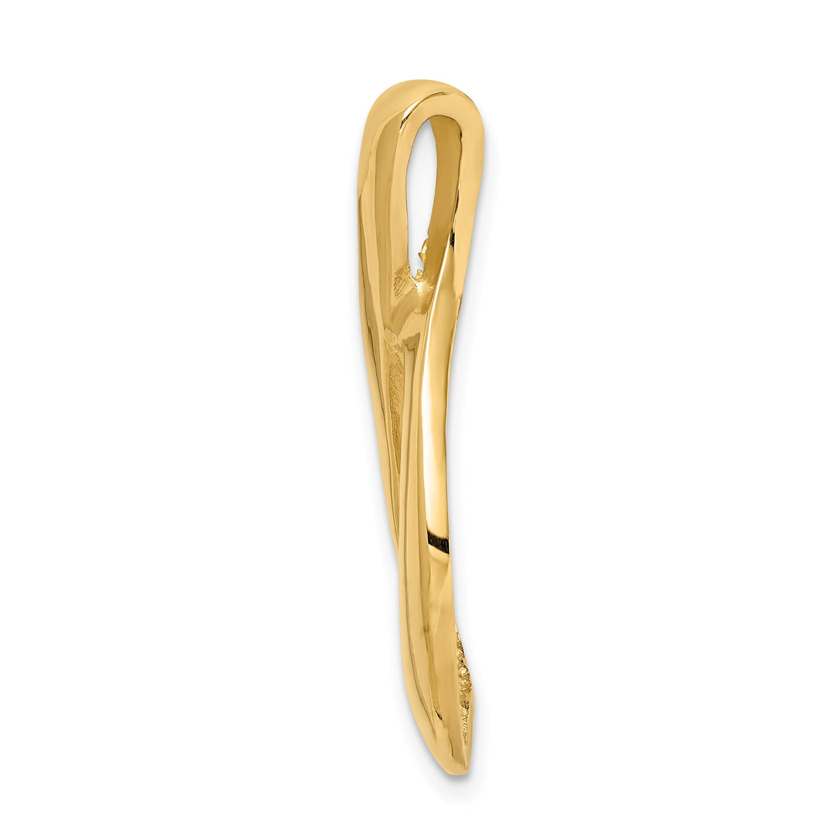 14k Yellow Gold Twisted Teardrop Pendant, Minimalist Abstract Design for Women