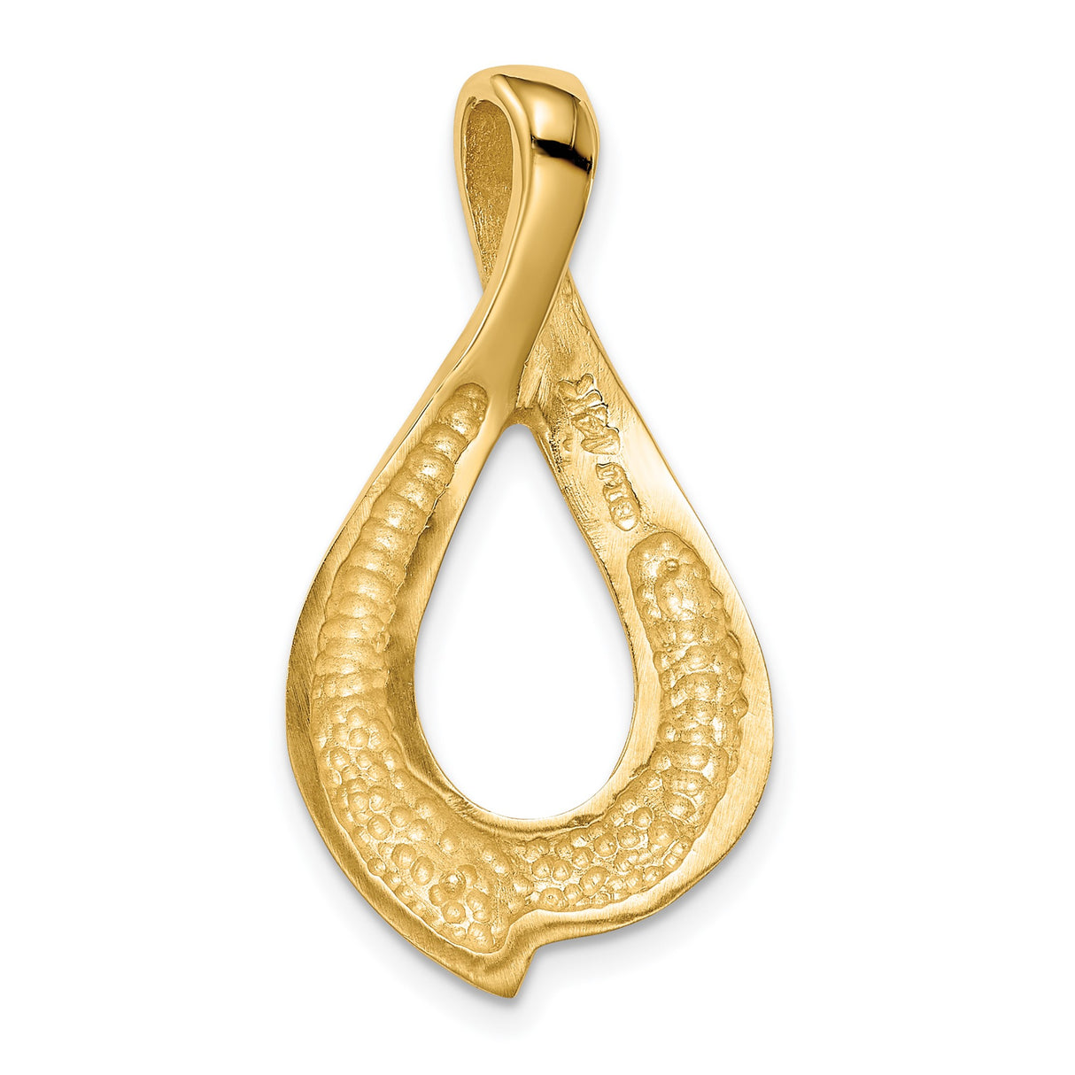 14k Yellow Gold Twisted Teardrop Pendant, Minimalist Abstract Design for Women