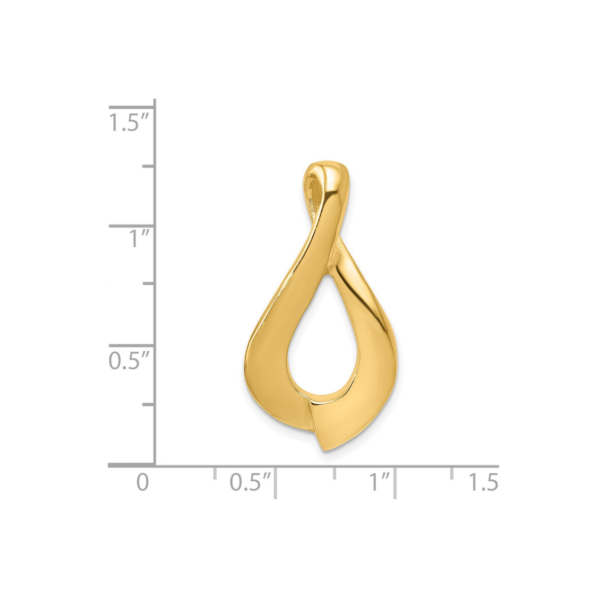 14k Yellow Gold Twisted Teardrop Pendant, Minimalist Abstract Design for Women
