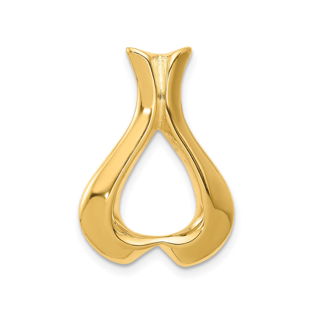 14k Yellow Gold Wishbone Pendant Charm, Minimalist Good Luck Jewelry for Women